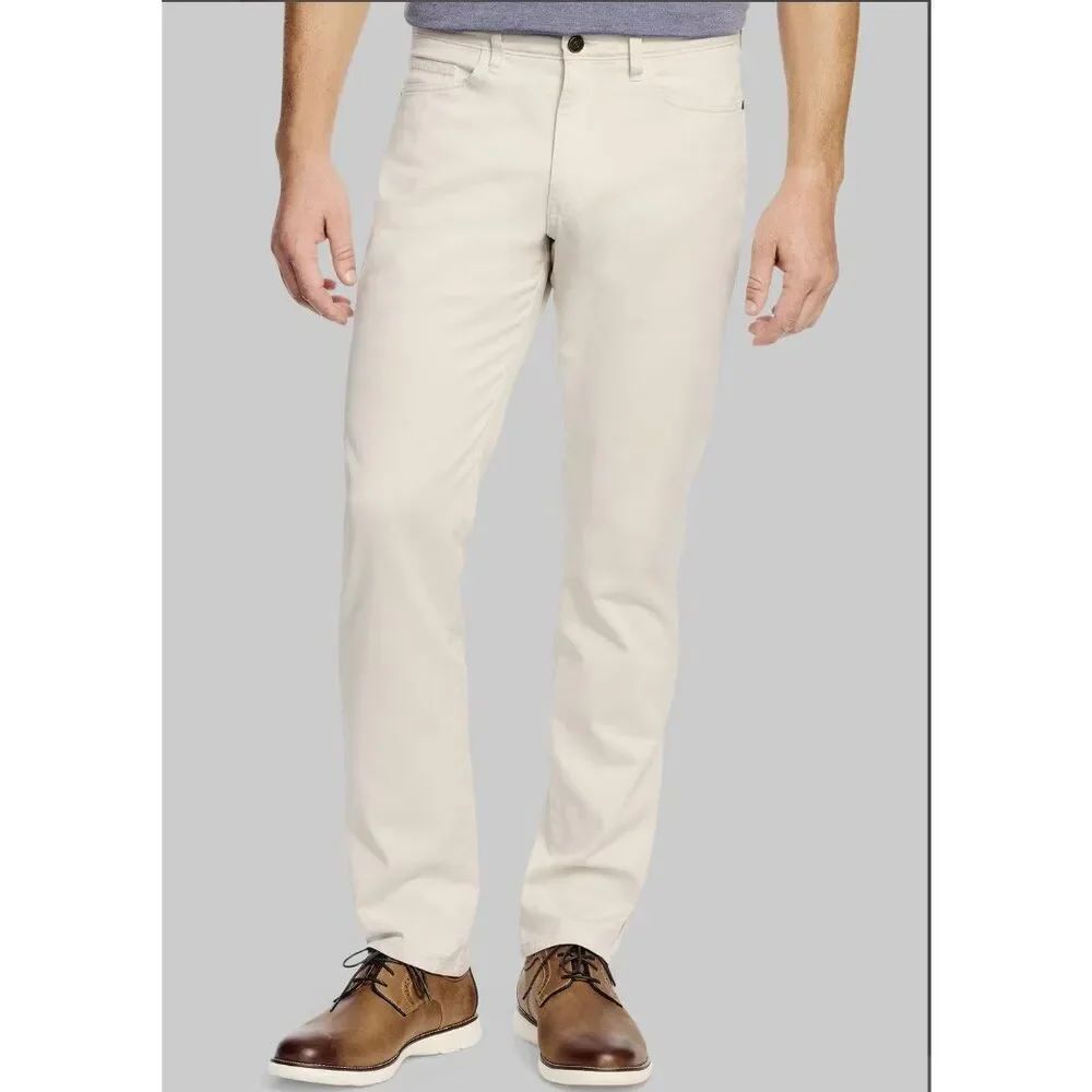 Jos. A. Banks Men’s Light Tan Khaki Chino Cotton Business Casual Pants 33 x 32